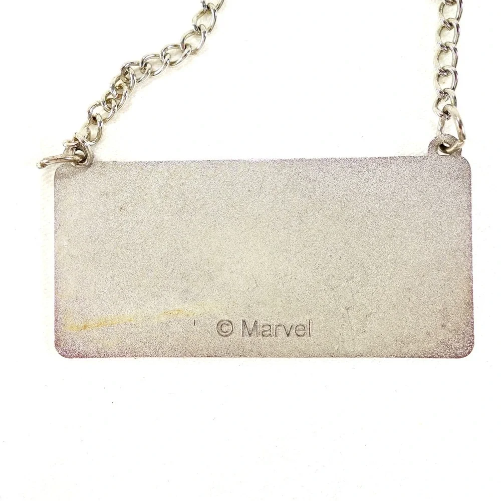 Marvel Comic Strip Necklace Silver Thor Loki Avengers Rectangular Pendant